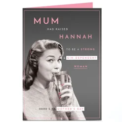 Personalised Mother's Day Card - Gin-dependent Woman