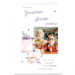 Personalised Mother's Day Photo Card - Tea and Cake