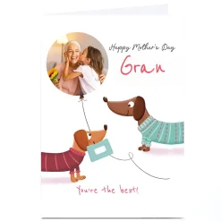 Personalised Mother's Day Card - Sausage Dogs with Balloon - Gran