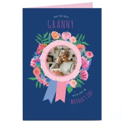 Personalised Mother's Day Photo Card - Ribbon Granny