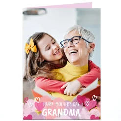 Personalised Mother's Day Card - IMAGE BG with Hearts