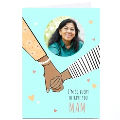 Personalised Mother's Day Card - Holding Hands - Mam