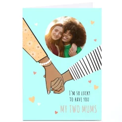 Personalised Mother's Day Card - Holding Hands - My Two Mums