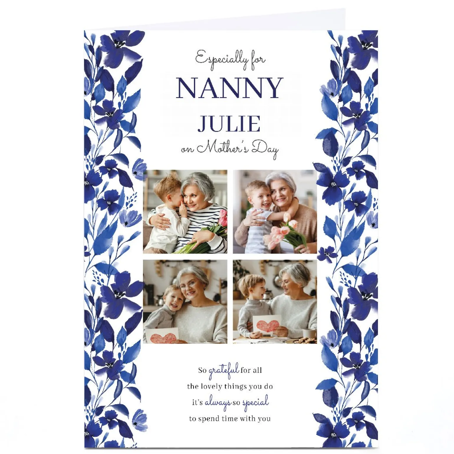 Personalised Mother's Day Photo Card - Especially for You Nanny