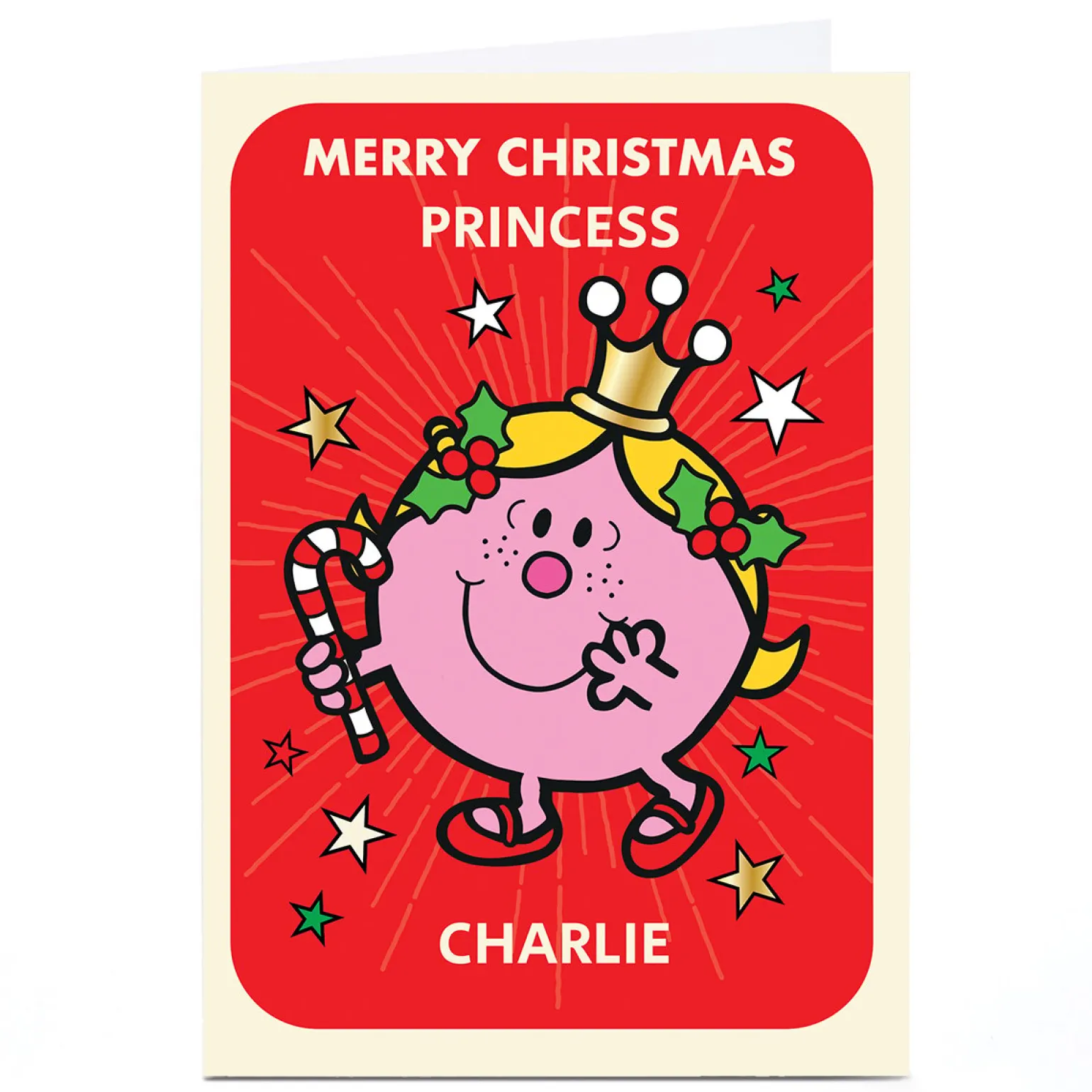 Personalised Mr Men & Little Miss Christmas Card - Princess