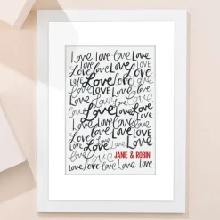 Personalised Names Love Portrait Print