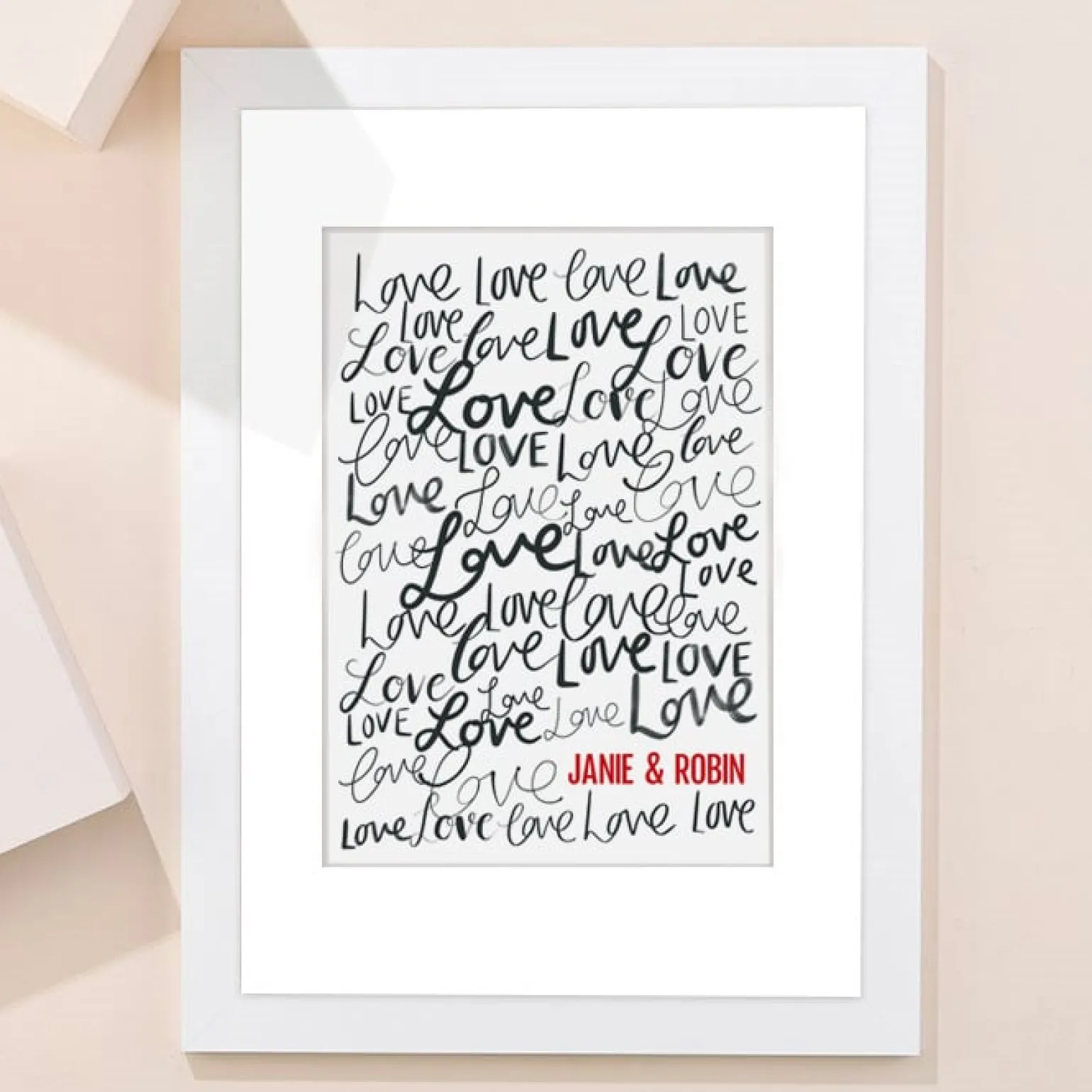 Personalised Names Love Portrait Print