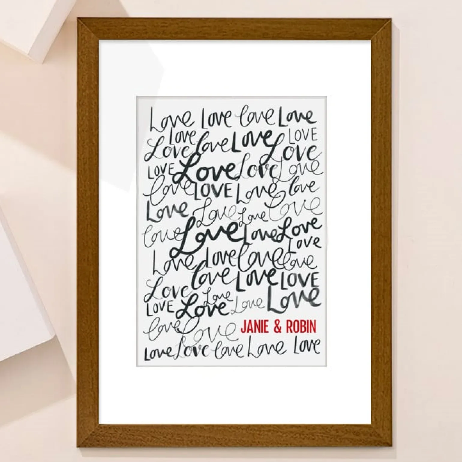 Personalised Names Love Portrait Print