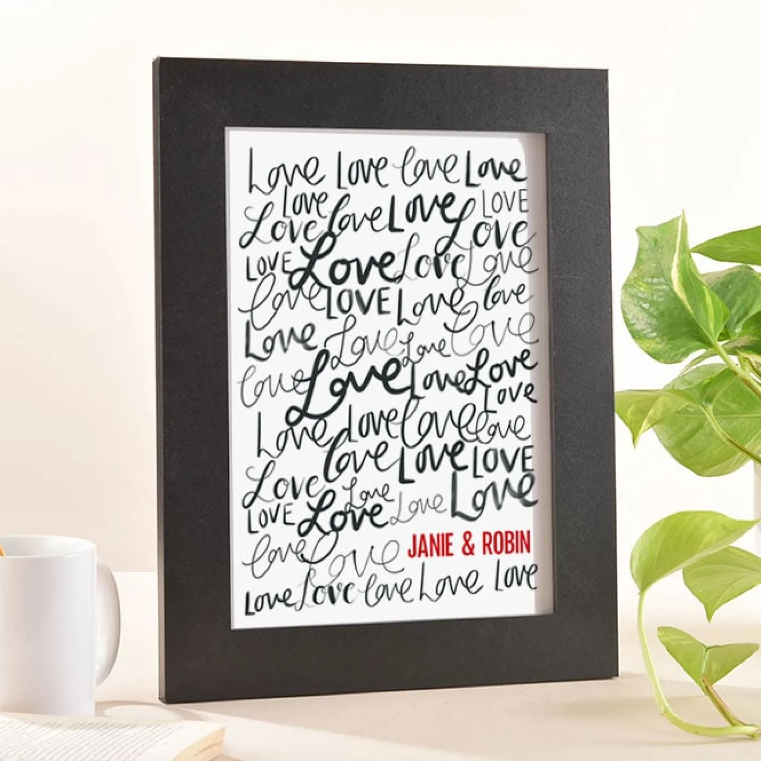 Personalised Names Love Portrait Print