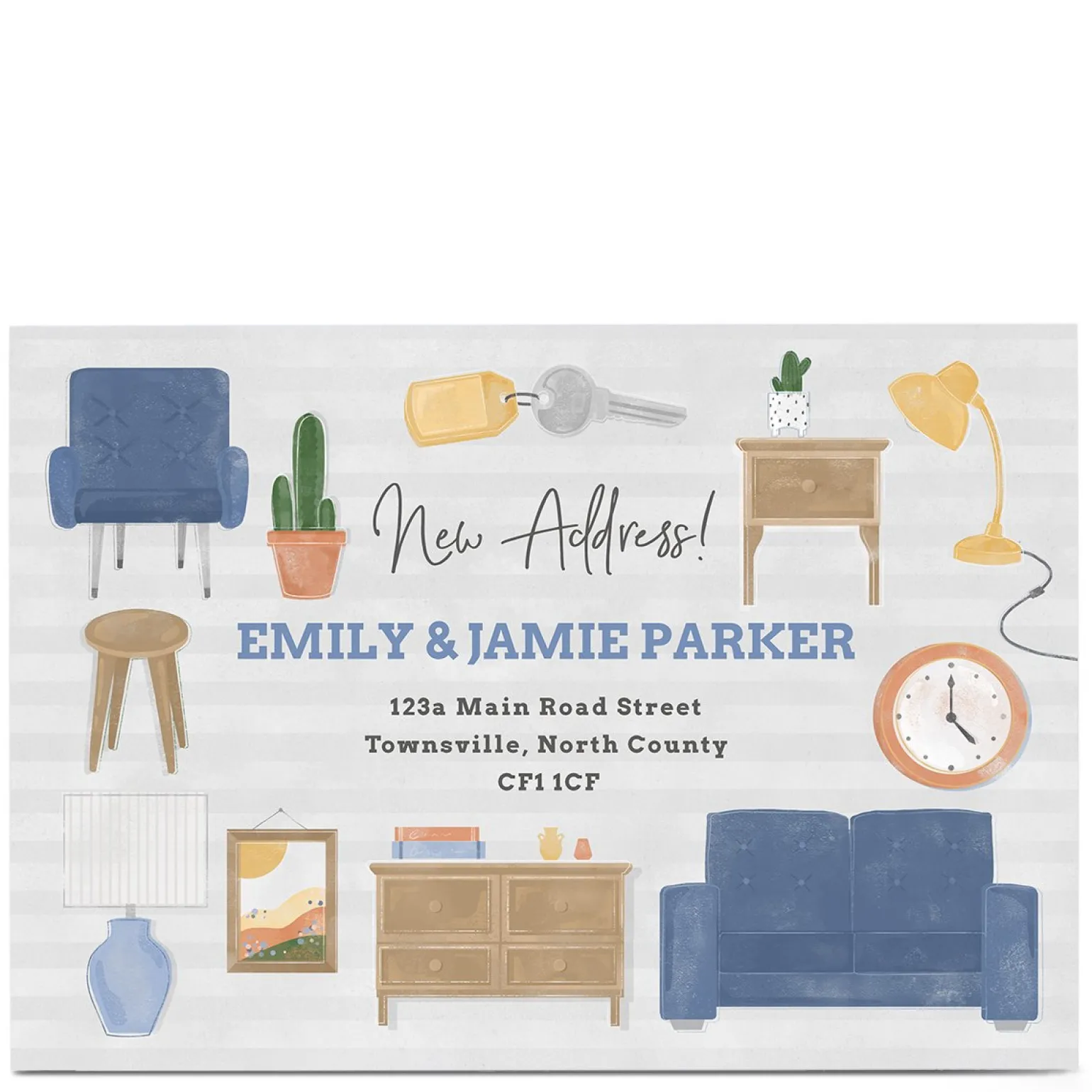 Personalised New Address Card - Home Interior