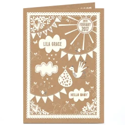 Personalised New Baby Card - Stork's Special Parcel