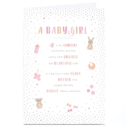 Personalised New Baby Card - B is For Baby Girl