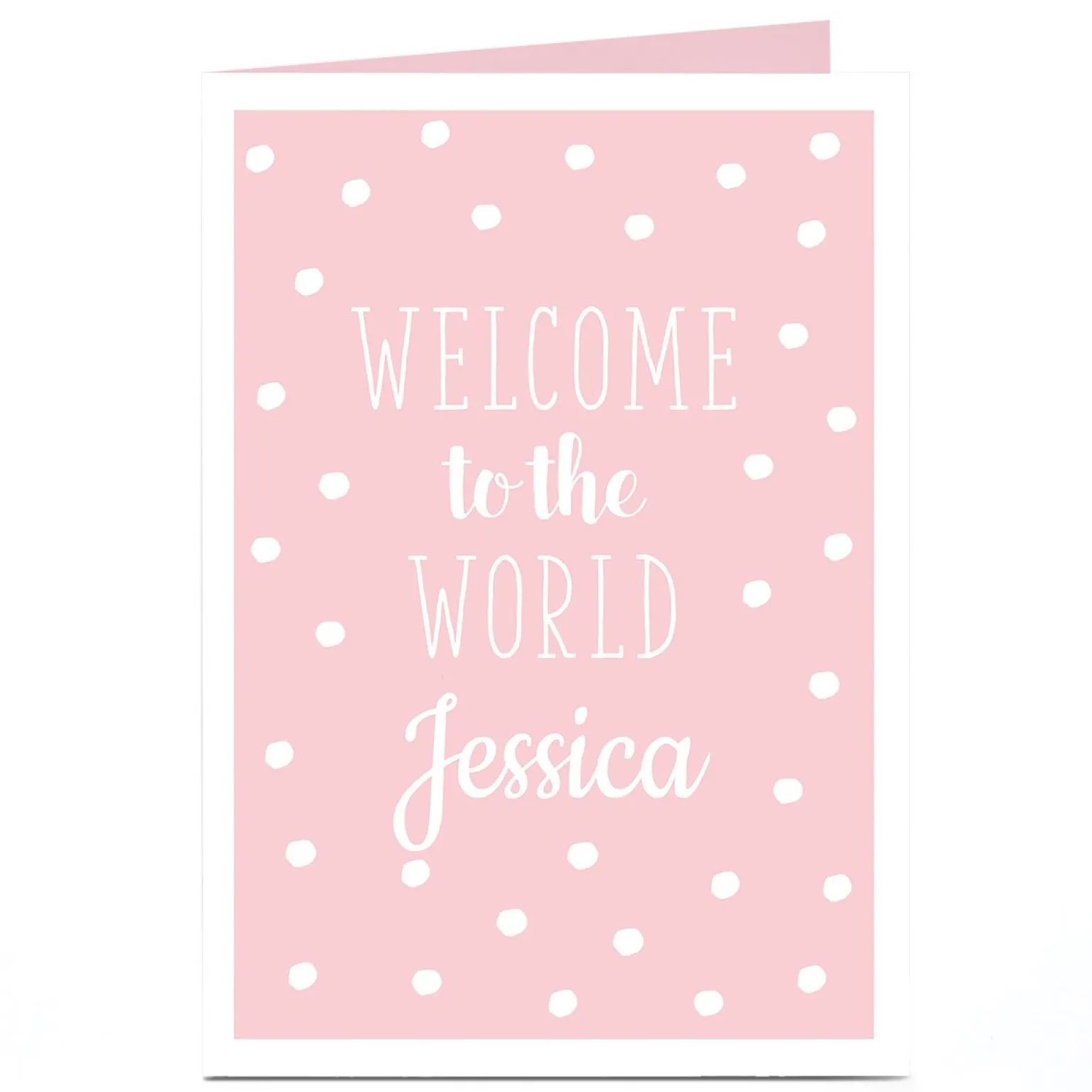 Personalised New Baby Card - Welcome To The World Pink