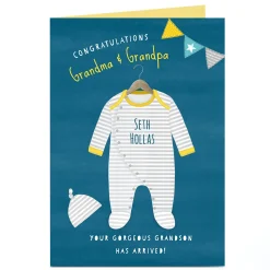 Personalised New Baby Card - Your Gorgeous Grandson