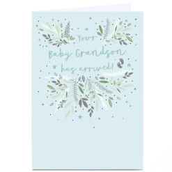 Personalised New Baby Card - Your Baby Grandson Has Arrived