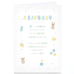 Personalised New Baby Card - B is For Baby Boy
