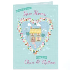 Personalised New Home Card - House In A Heart