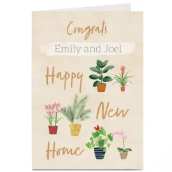 Personalised New Home Card - House Plants