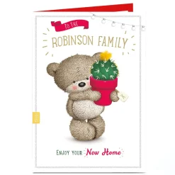 Personalised New Home Card - Bear With Cactus