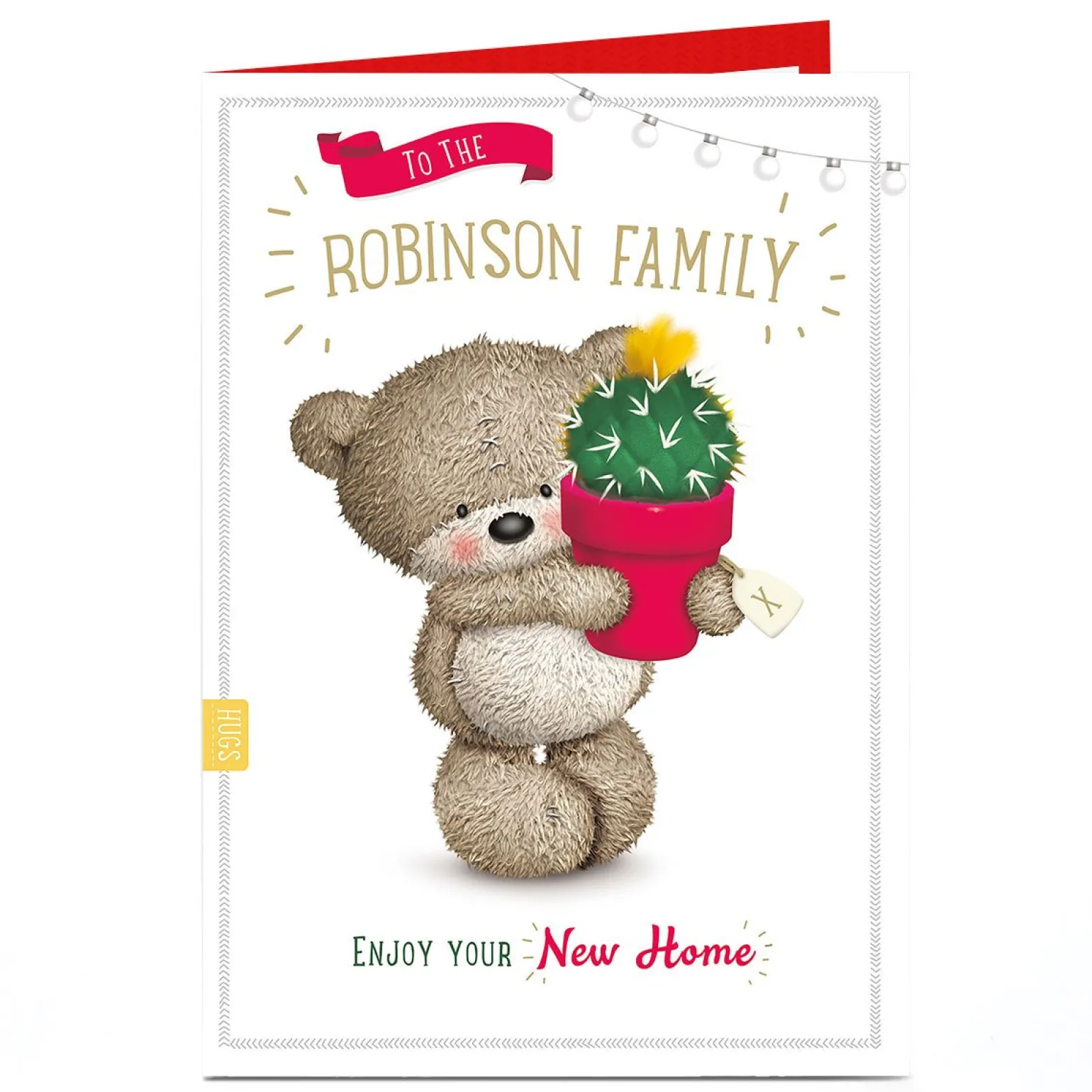 Personalised New Home Card - Bear With Cactus
