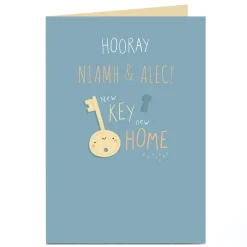 Personalised New Home Card - Key & Keyhole