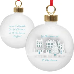 Personalised New Home Ceramic Christmas Bauble