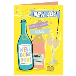 Personalised New Job Card - Congratulations Champagne