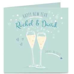 Personalised New Year Card - Champagne Flutes