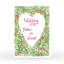 Personalised Nik Golesworthy Wedding Card - Foliage, Wedding Wishes