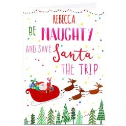 Personalised Nik Golesworthy Christmas Card - Be Naughty