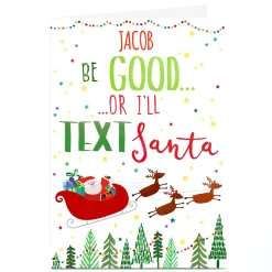 Personalised Nik Golesworthy Christmas Card - Text Santa