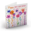 Personalised Nik Golesworthy Birthday Card - Colourful Flowers