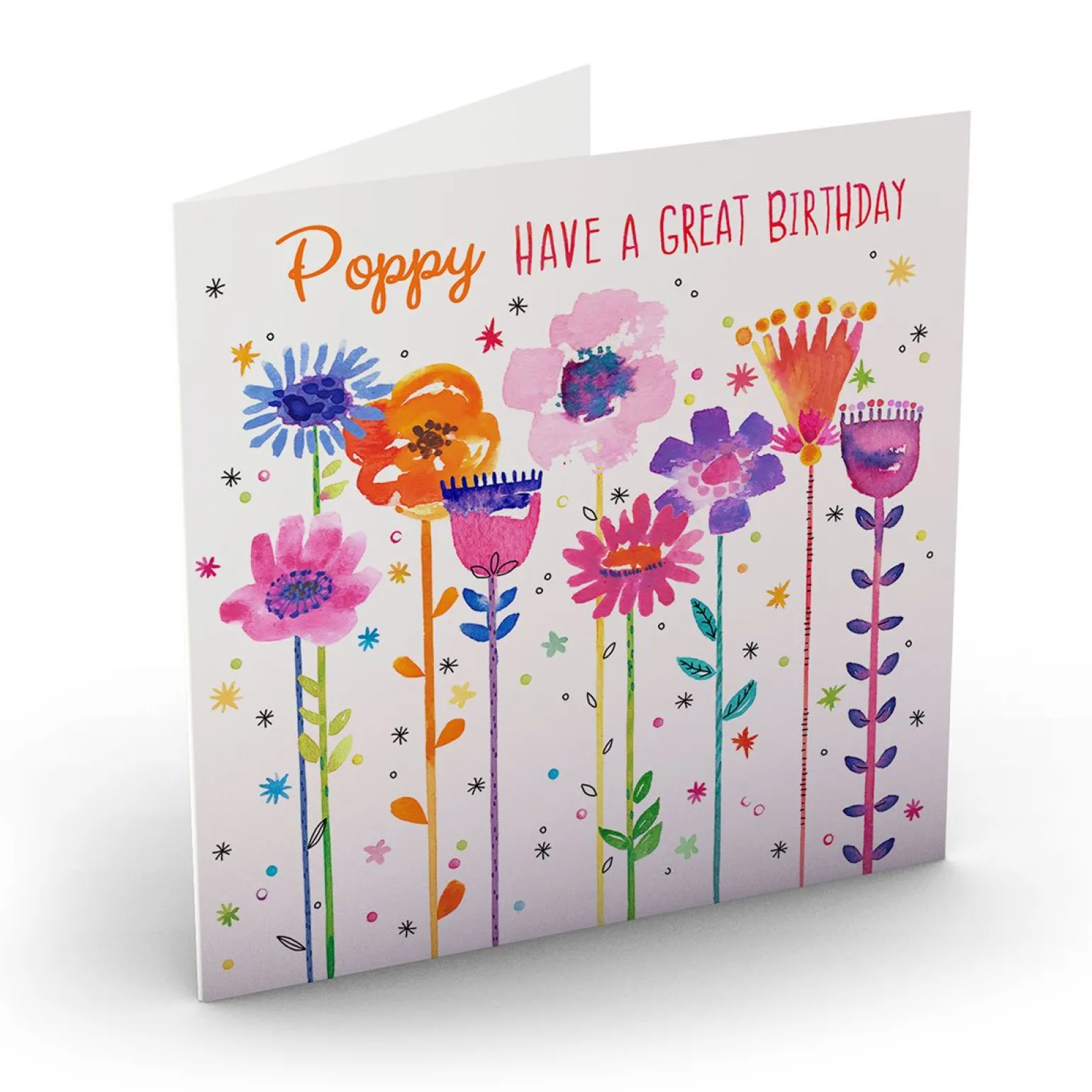 Personalised Nik Golesworthy Birthday Card - Colourful Flowers
