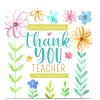 Personalised Nikki Whiston Thank You Teacher Card - Flowers