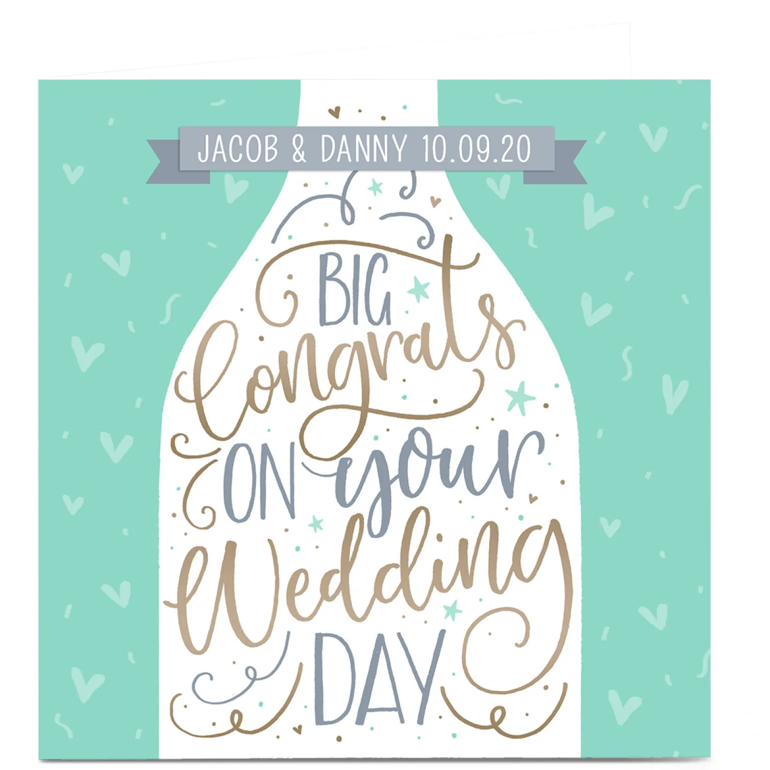 Personalised Nikki Whiston Wedding Card - Big Congrats