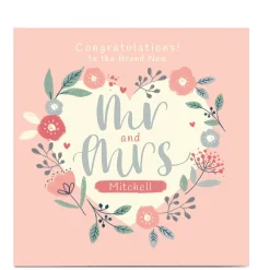 Personalised Nikki Whiston Congratulations Card - Mr & Mrs