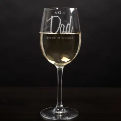 Personalised No1 Dad Wine Glass