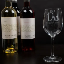 Personalised No1 Dad Wine Glass