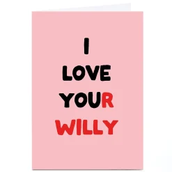 Personalised Ohh Deer Valentine's Day Card - I Love You(r Willy)