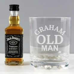 Personalised Old Man Jack Daniels Whisky Gift Set