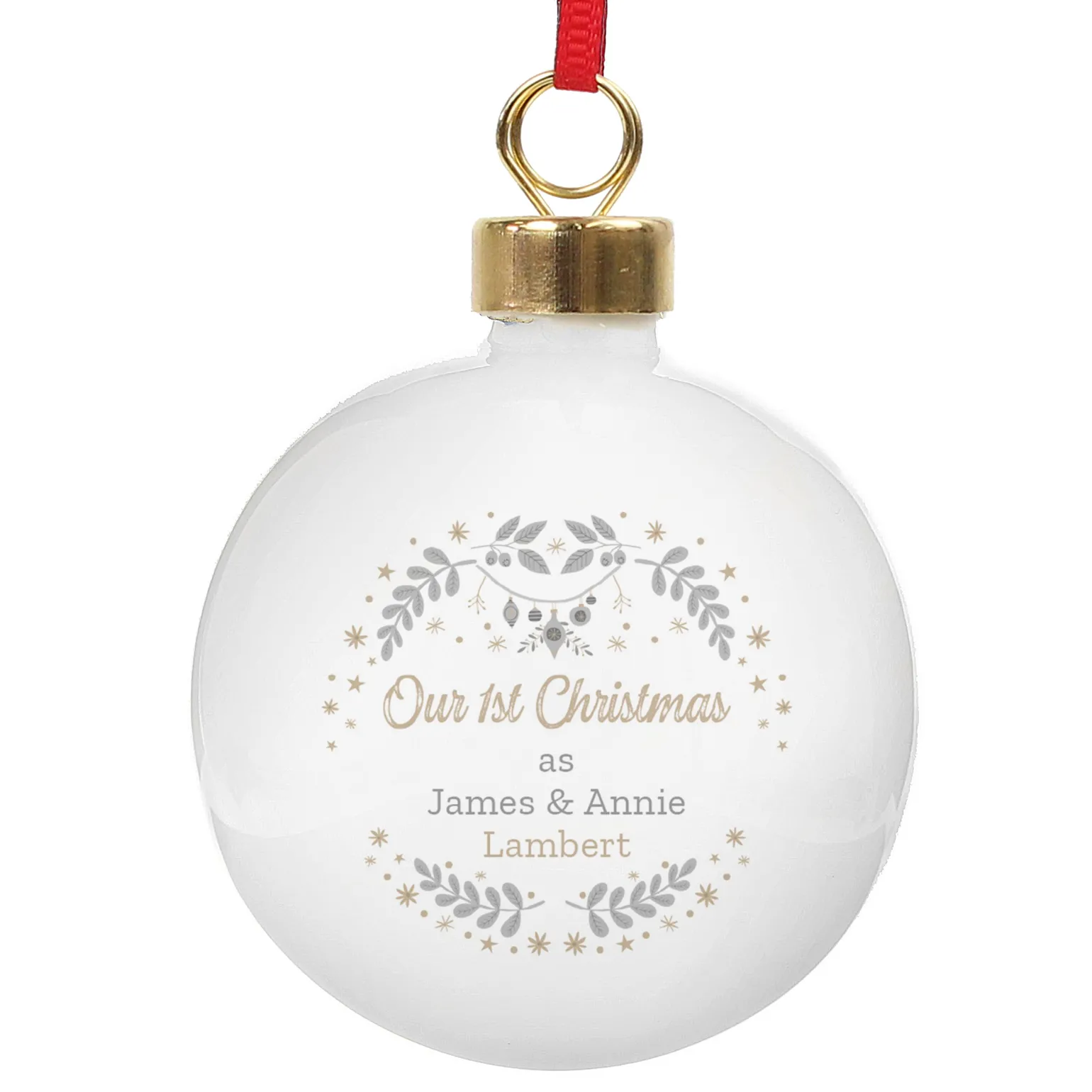 Personalised Our 1st Christmas Ceramic Bauble