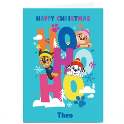 Personalised Paw Patrol Christmas Card - Ho Ho Ho, Any Name
