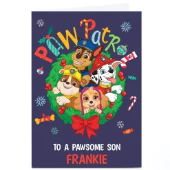Personalised Paw Patrol Christmas Card - Son