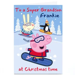 Personalised Peppa Pig Christmas Card - Grandson