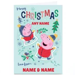 Personalised Peppa Pig Christmas Card - Any Name