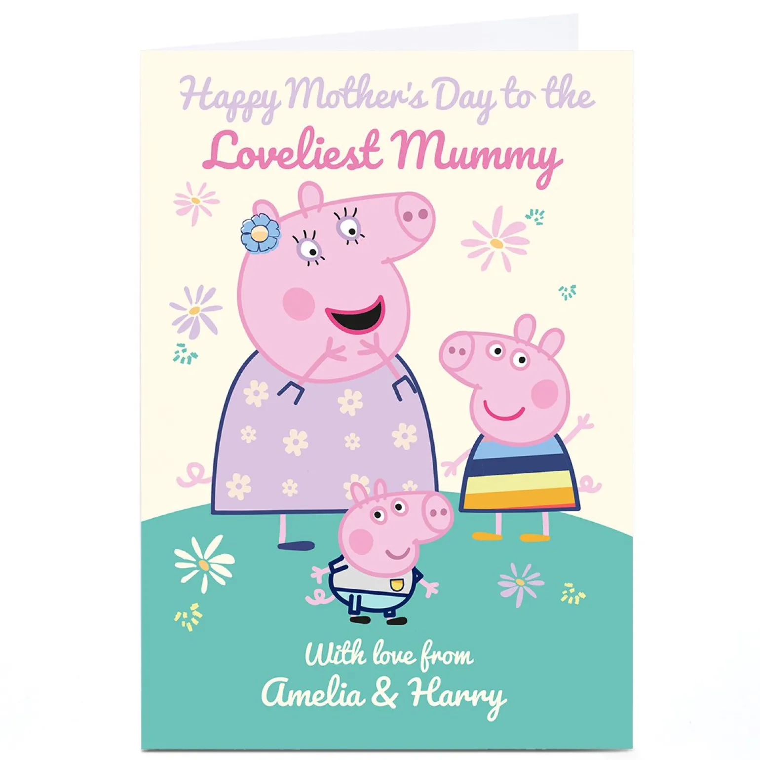 Personalised Peppa Pig Mother's Day Card - Mummy, Peppa & George