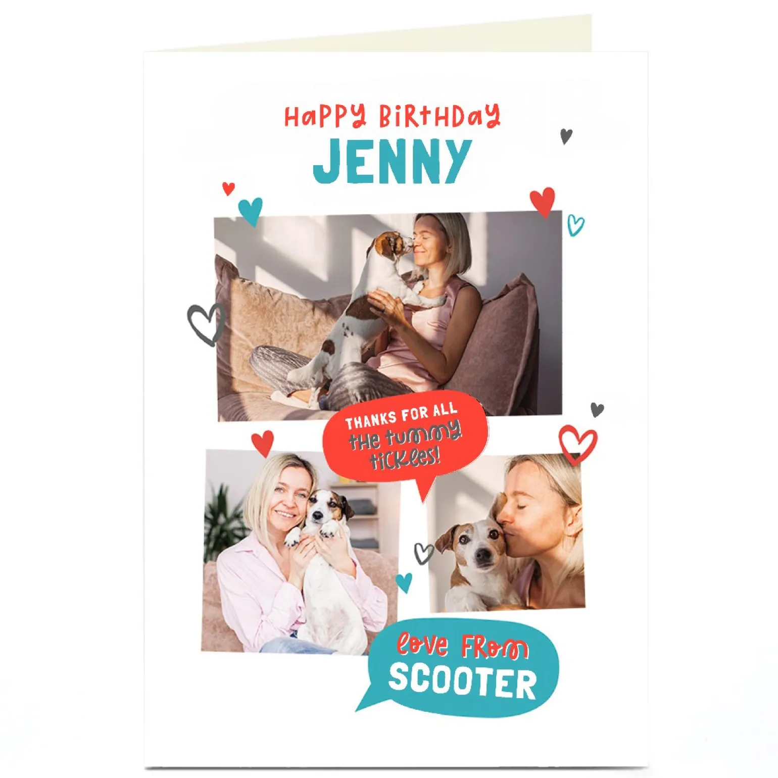 Personalised Pet Day Photo Card - The Tummy Tickles!
