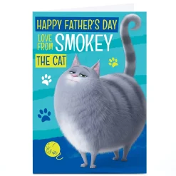 Personalised Pets 2 Father's Day Card - From The Cat