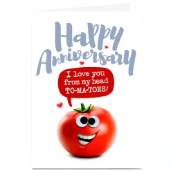 Personalised PG Quips Anniversary Card - TO-MA-TOES!