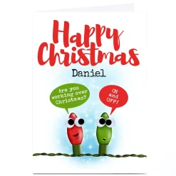 Personalised PG Quips Christmas Card - Fairy Lights